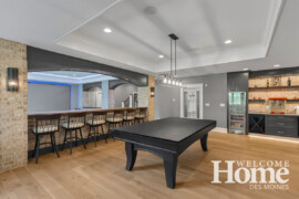 The home's lower level is perfect for entertaining.