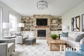 The Wetzells' light-filled family room overlooks Ken's favorite view—the golf course.