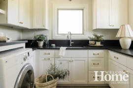 Instead of the dark, cramped hallway that existed before, the new mud room is a light-filled, welcoming space.