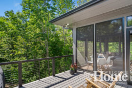 The three-season porch is lovingly called the treehouse and it is the perfect spot to enjoy all the wildlife in the backyard.
