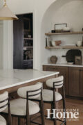 Bar stools are great for sitting at the kitchen island.