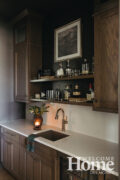 The convenient butler's pantry provides plenty of space for a bar.