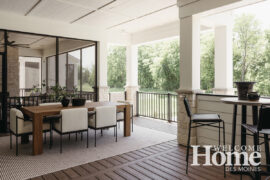 A covered patio is a great dining option for lunch or dinner.