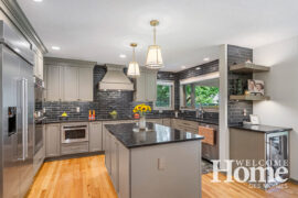 A spacious island with built-in storage anchors the updated design.