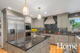 A spacious island with built-in storage anchors the updated design.