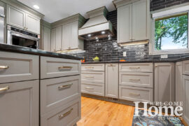 A spacious island with built-in storage anchors the updated design.