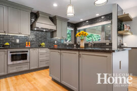 A spacious island with built-in storage anchors the updated design.