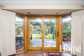 On the interior, the doors were stained to match oak trim throughout the home.