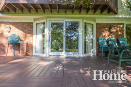 Exterior finish on the new patio doors blends with the home's existing trim.
