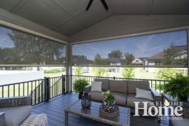 Power screens transform this west-facing deck to a comfortable outdoor living space.