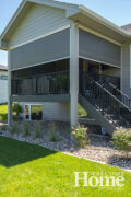 Adding power screens to the deck allows the homeowners to block afternoon sun and made the deck much more functional.