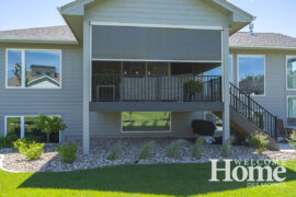 Adding power screens to the deck allows the homeowners to block afternoon sun and made the deck much more functional.