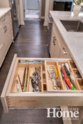 Layers of storage within the drawers provide organization for smaller items.